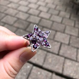 NWOT sparkly purple star ring